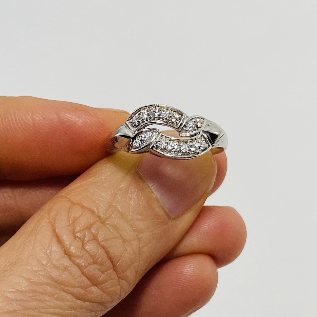 925 Silver Ring Size 8 Double Band Row Promise Engagement Wedding Anniversary