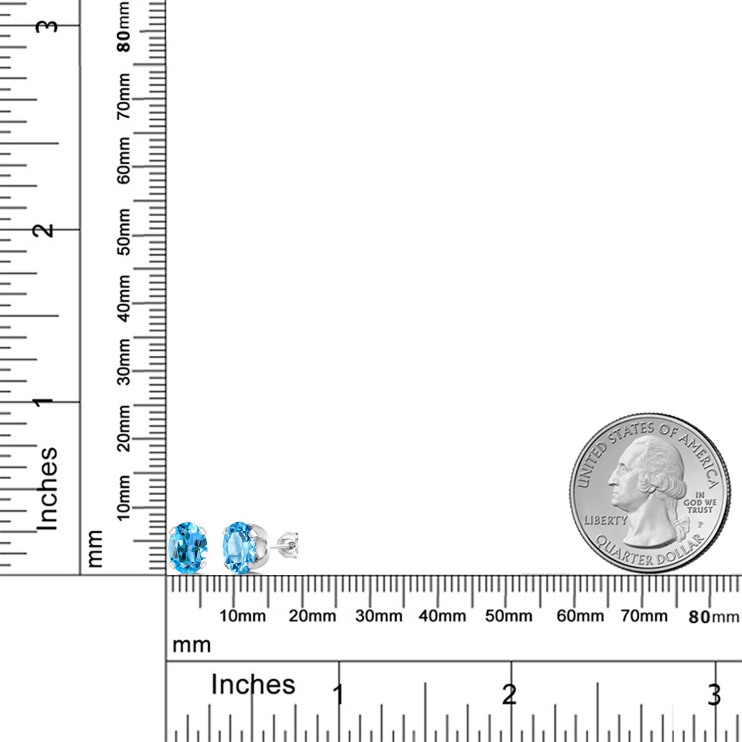 3.00 Cttw Swiss Blue Topaz Stud Earrings for Women | Gemstone Birthstone |