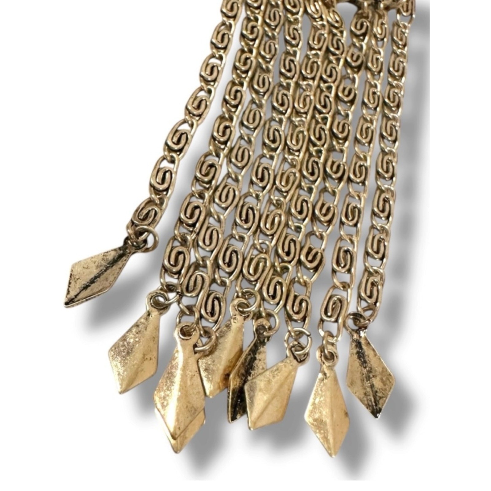 Free People Bring It Home Layered Necklace Gold Black Statement Bohemian Witchy