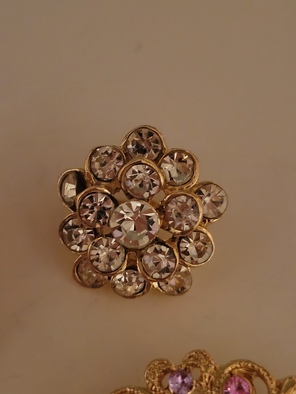 Gorgeous Rhinestone Flower Red Carnation Florals Brooch Jewelry Lot CA USA P229