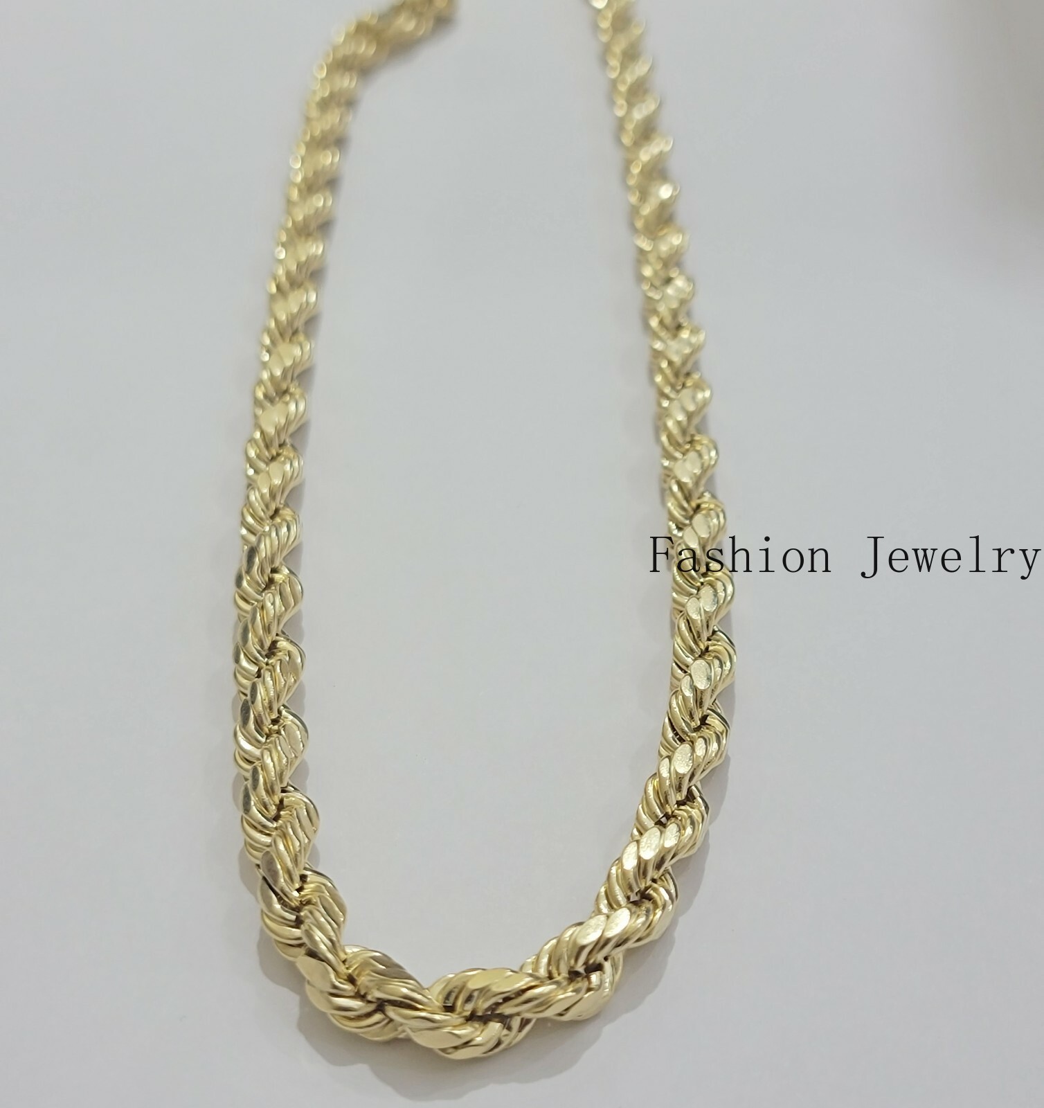 10k Yellow Gold Rope Chain Necklace 18″-30″ Men Women 4mm-10mm Real Gold Sale