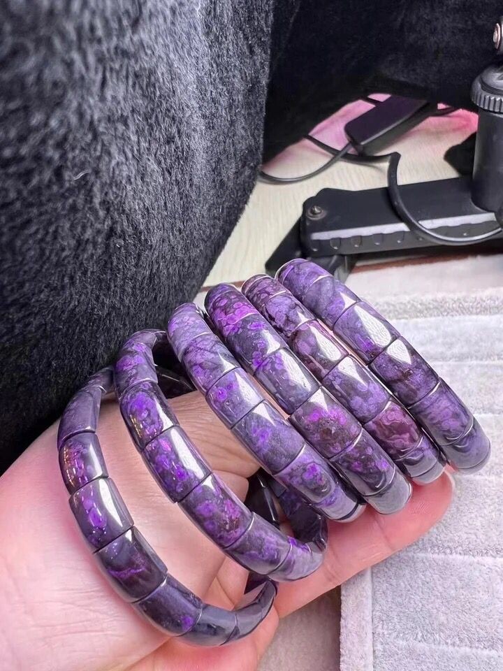 Natural Sugilite Beads Bracelet Gemstone Bangle Woman Gift jewelry