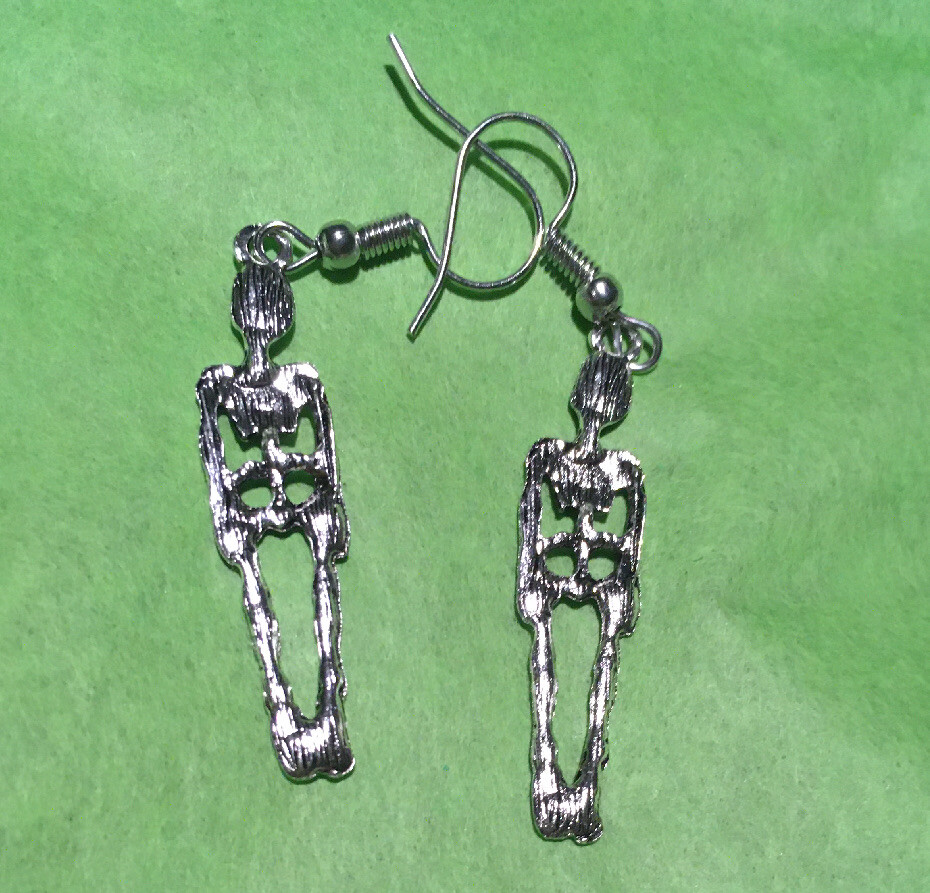 Silver Skeleton Earrings – Cute for Halloween and Everyday