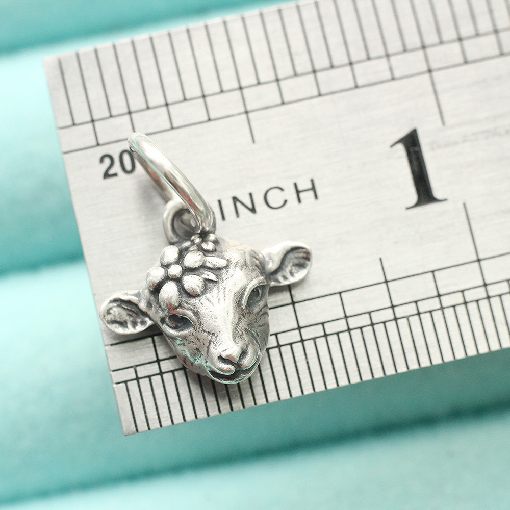 Sheep Goat Ram Lamb Pendant Charm In 925 Sterling Silver Farm Animal Antique New