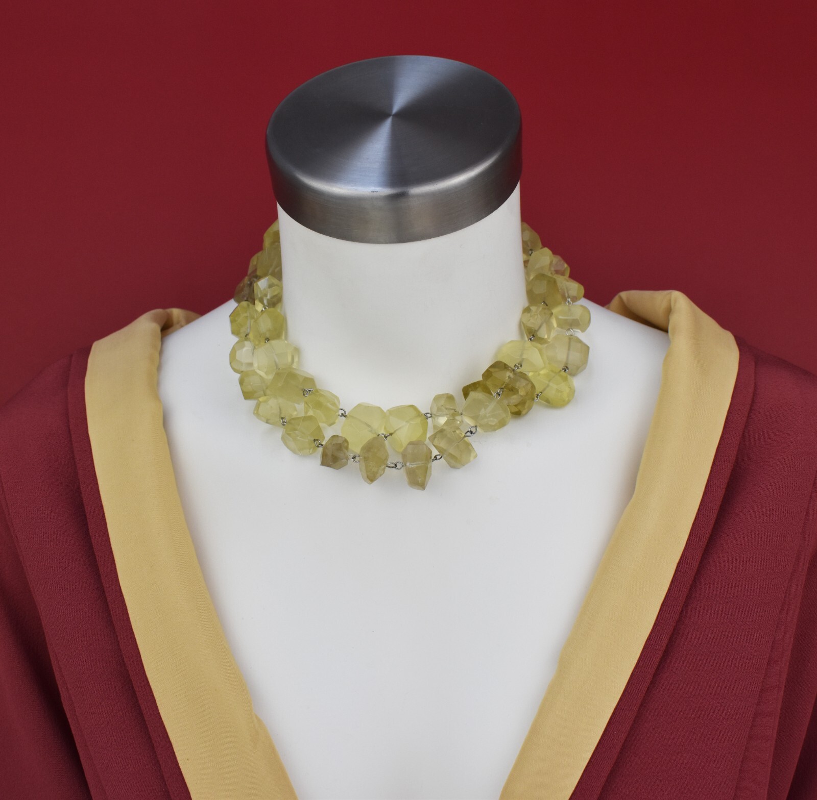 Super chunky crystal necklace, statement raw stone necklace for women