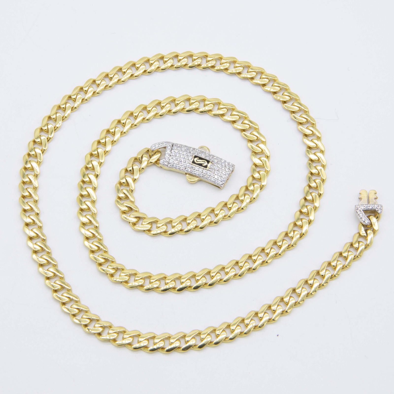 6mm Miami Cuban Link Chain Necklace Box Lock 10K Yellow Gold