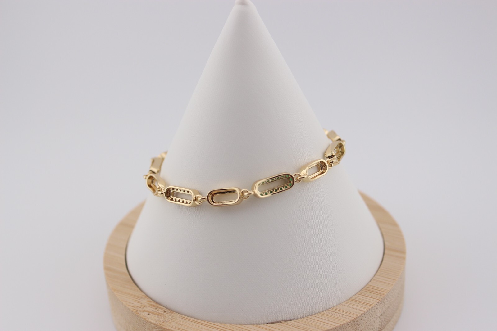 Lot 3 gold plate stainless steel and glass bracelets 7.25-7.75″ extenders includ
