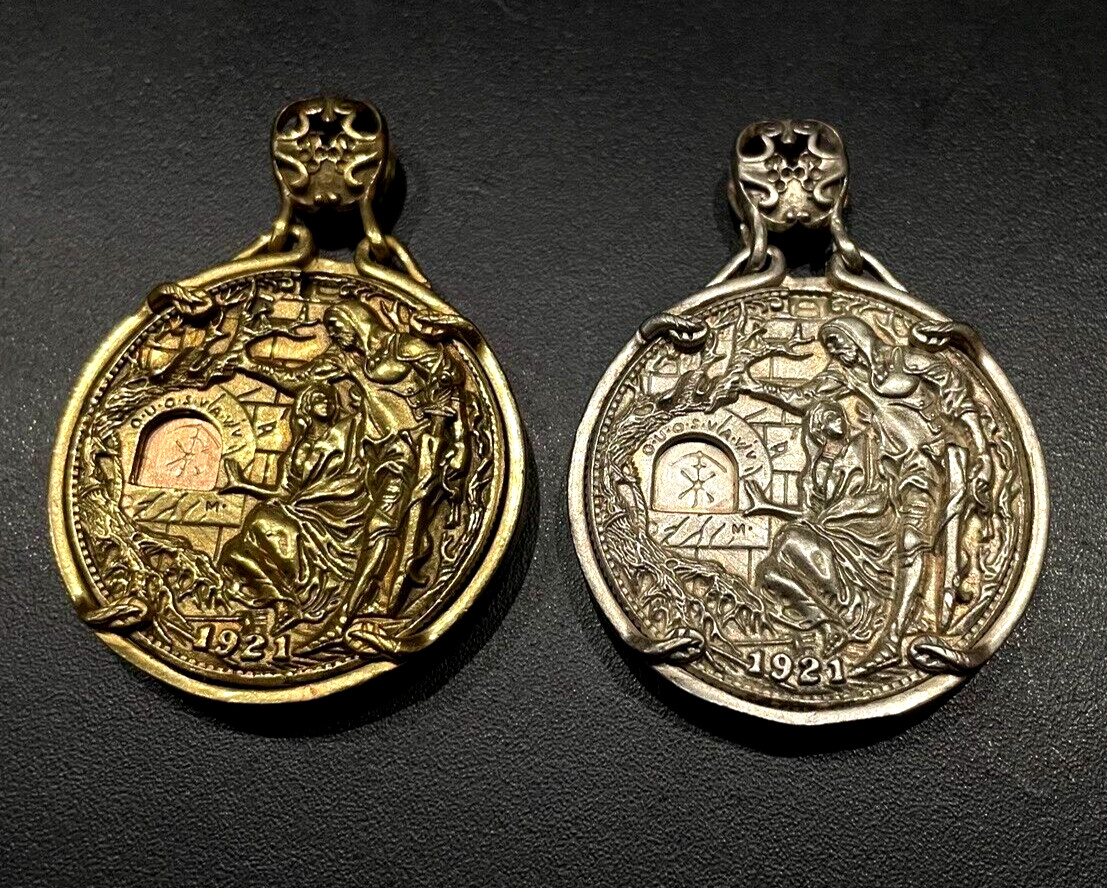 USA Holy Grail Pendant Necklace Removable sword 1921 Silver Gold Mechanic Coin H