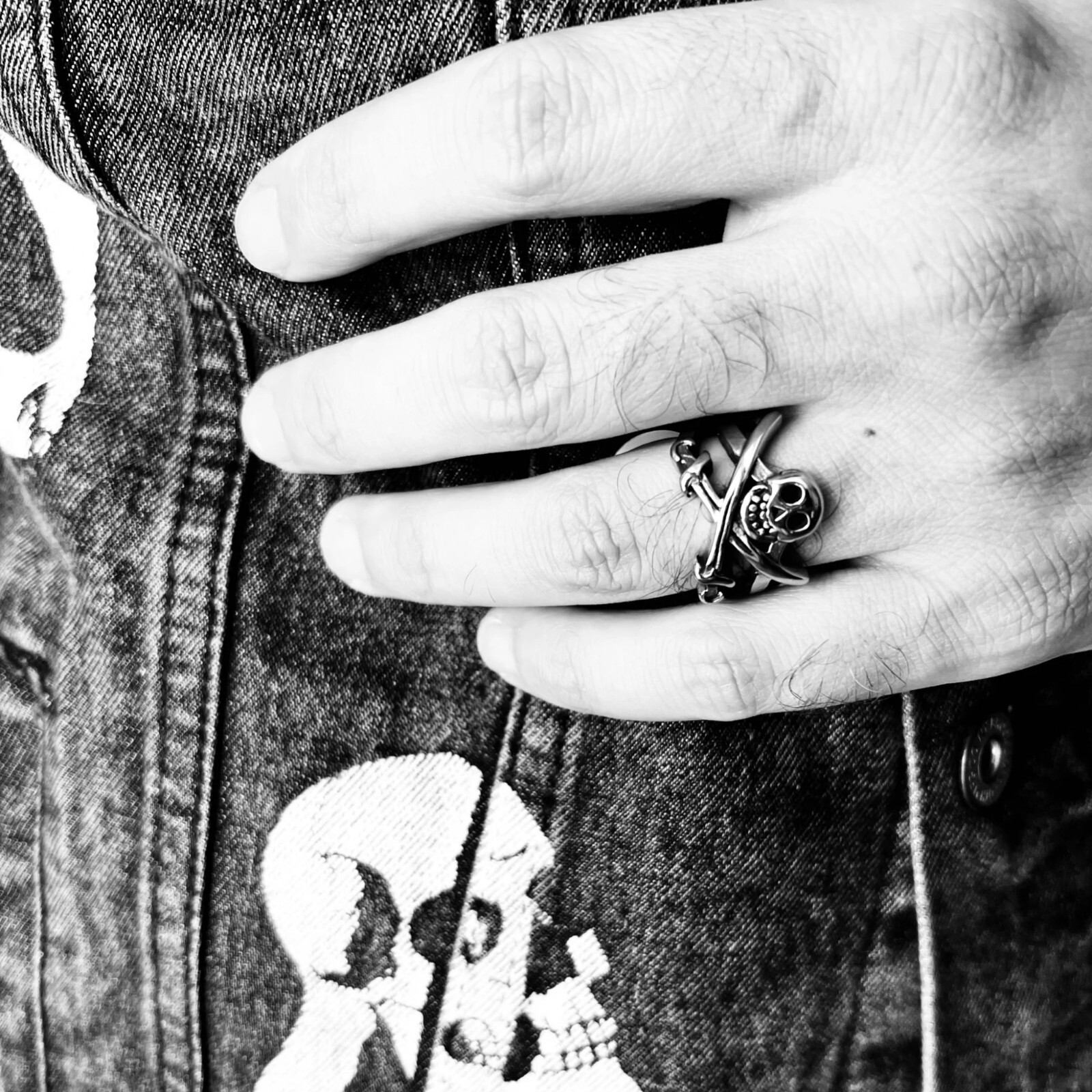 Calico Jack Rackham Jolly Roger Pirate Flag Ring Sizes 6-16 Stainless Steel Band