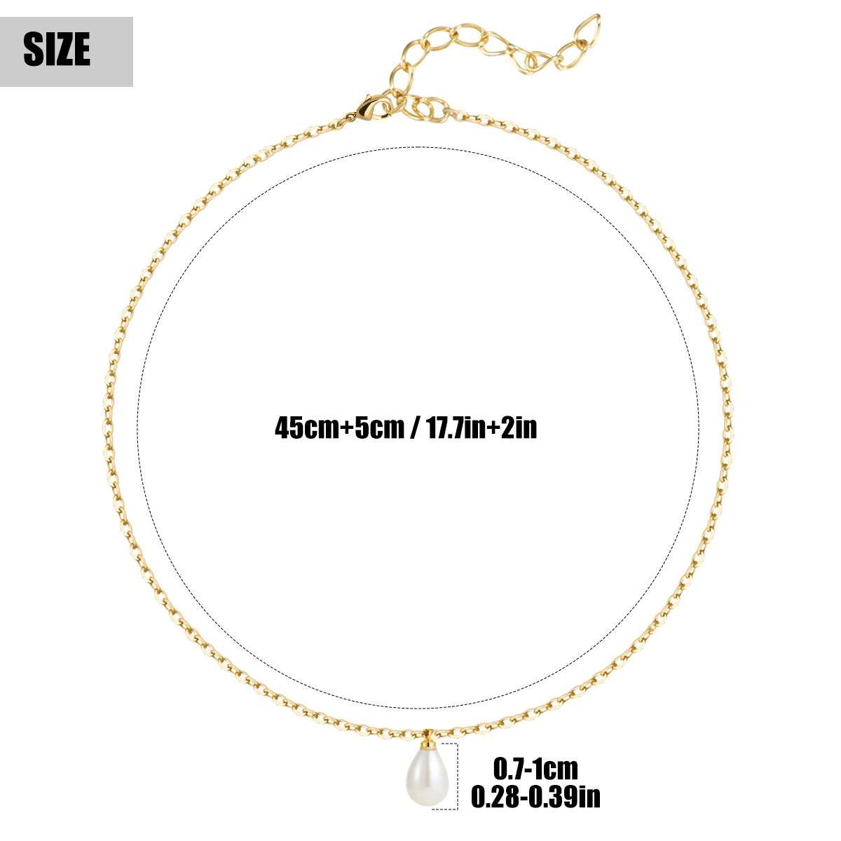 4 style Women Gold Plated Freshwater Pearl Beaded Chain Necklace 17.7in w/Box