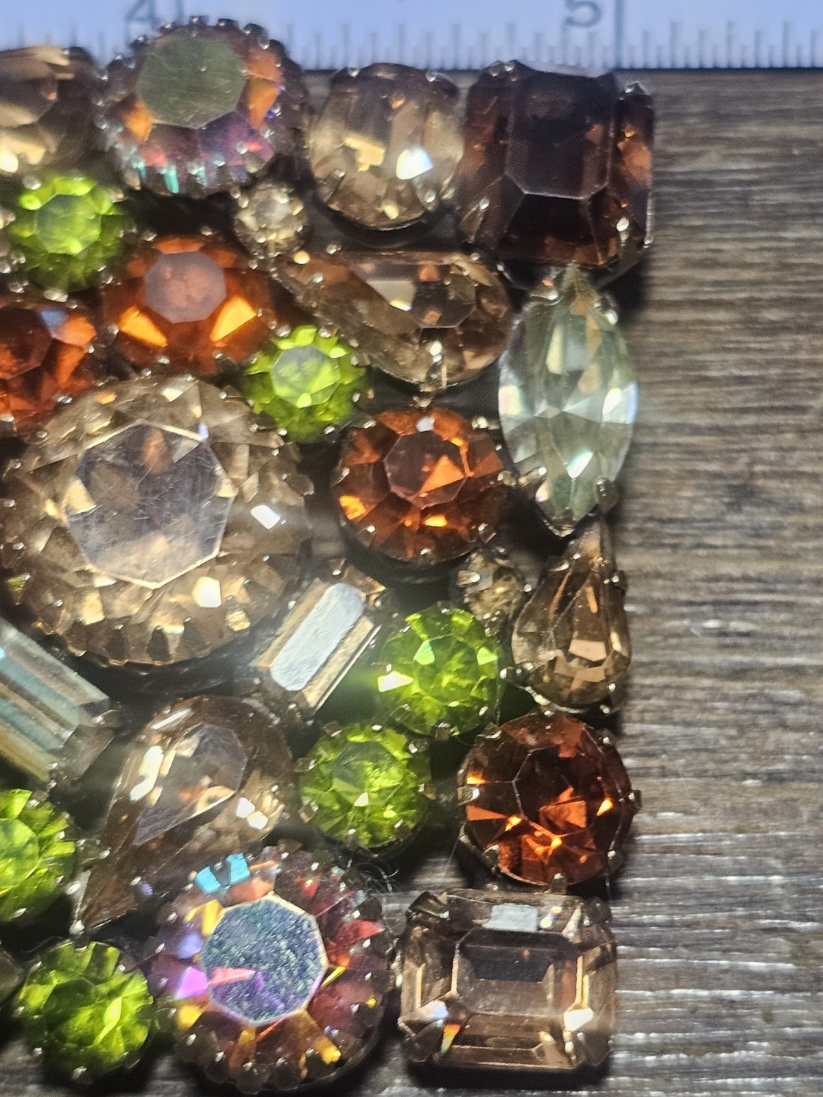 WEISS Signed Multicolor Rhinestone Rectangle Cluster Brooch Pin 2in