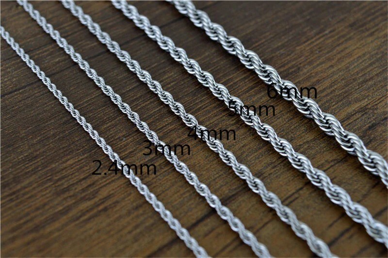 Stainless Steel 45 cm (17.7 in) 3 mm Rope Necklace
