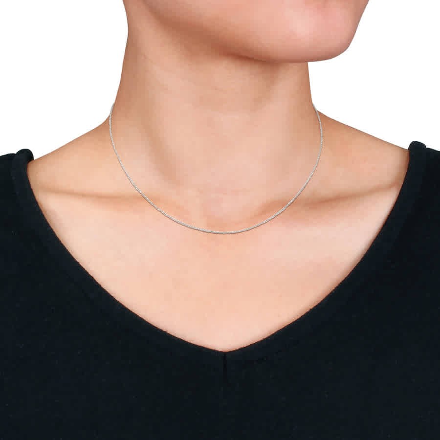 AMOUR Cable Chain Necklace In Platinum, 16 In