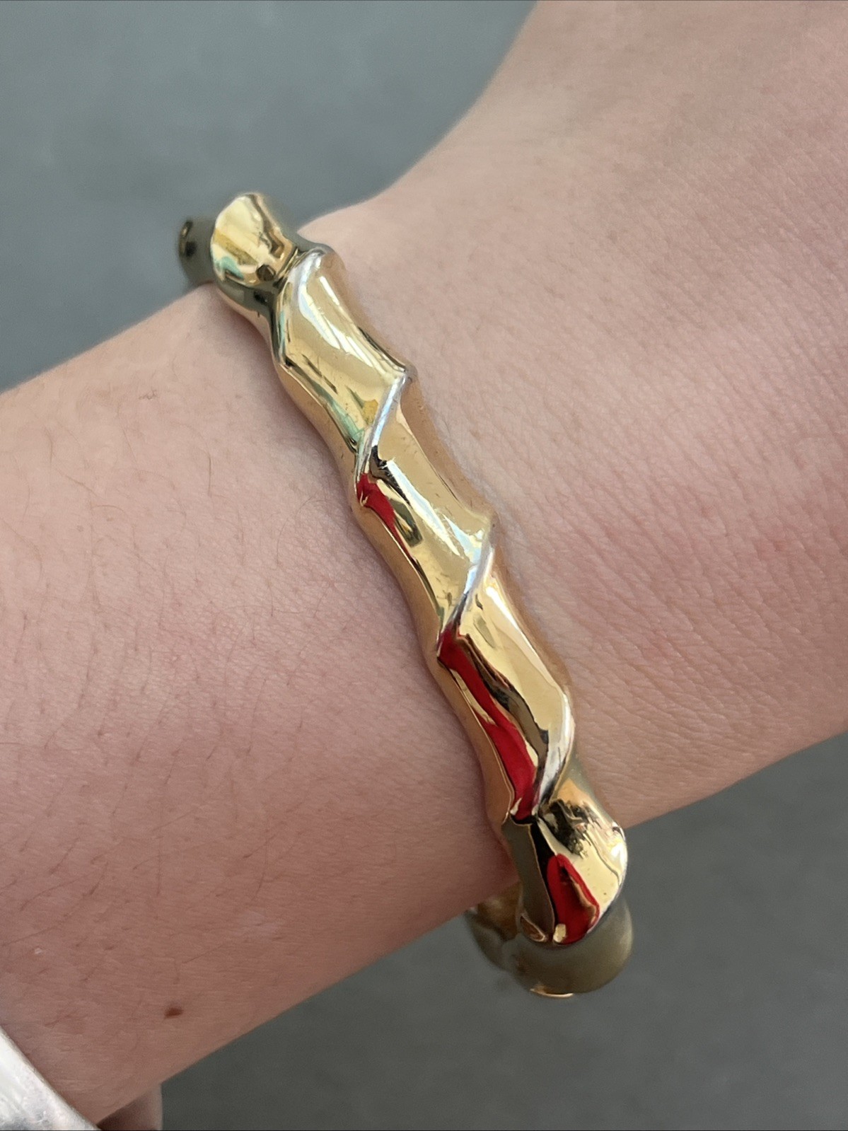 Vintage Gold Plated Bamboo Design Bangle