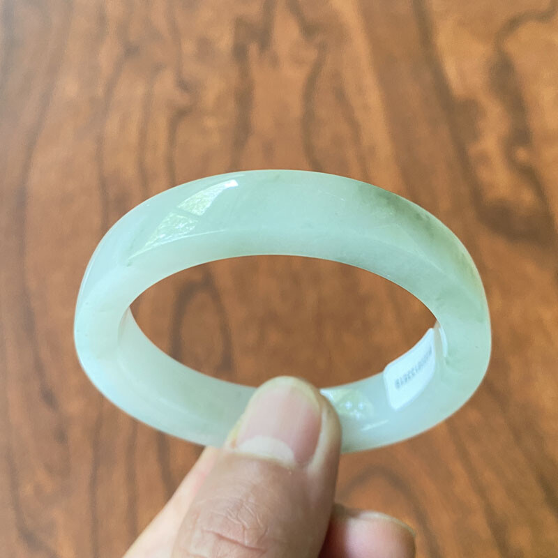 53mm Certified Icy Green Natural Tianshan Mountains Cui Jade Bracelet Bangle 025