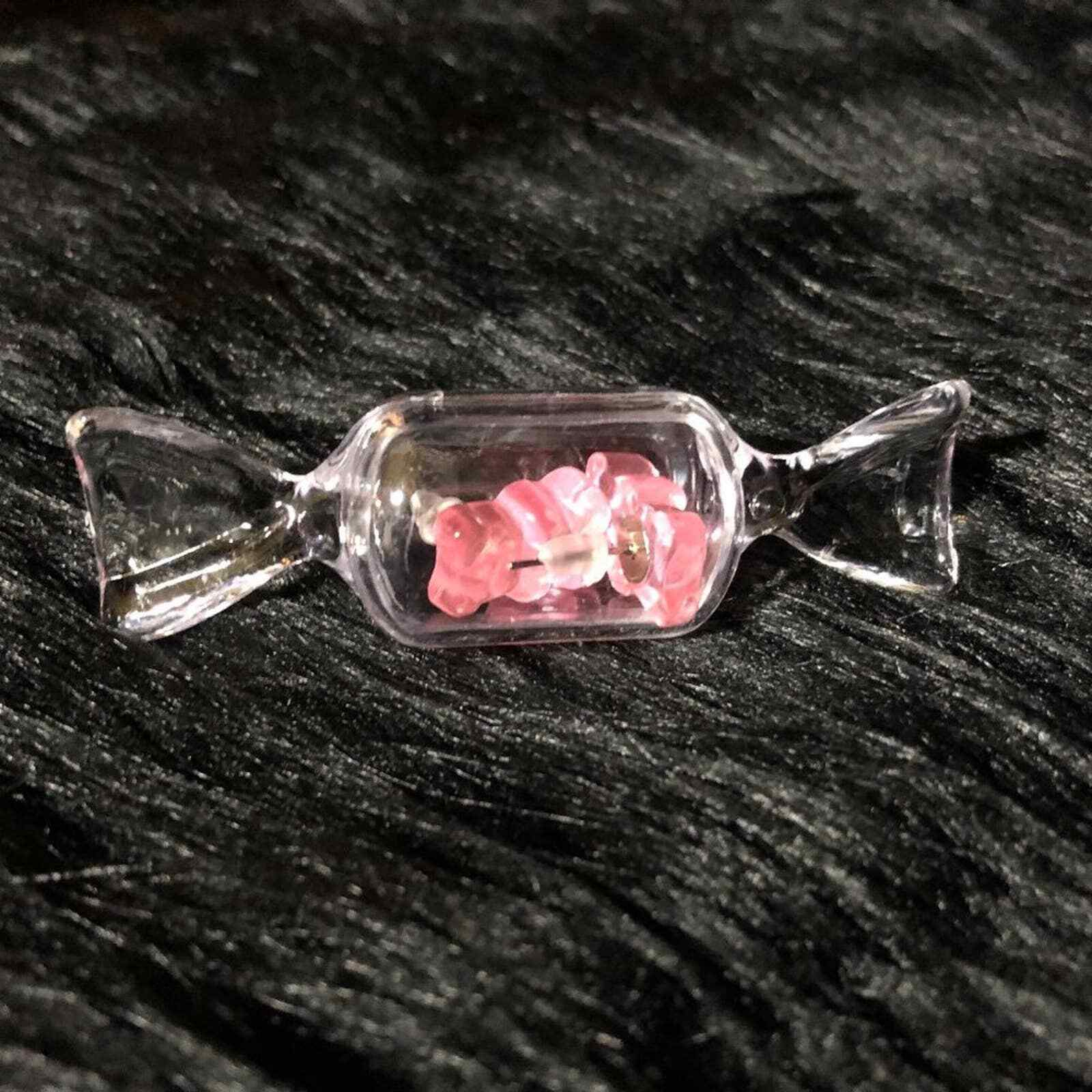 Candy Colored Resin Gummy Bear Stud Earring Pair in Clear Candy Shaped Box~~NWOT