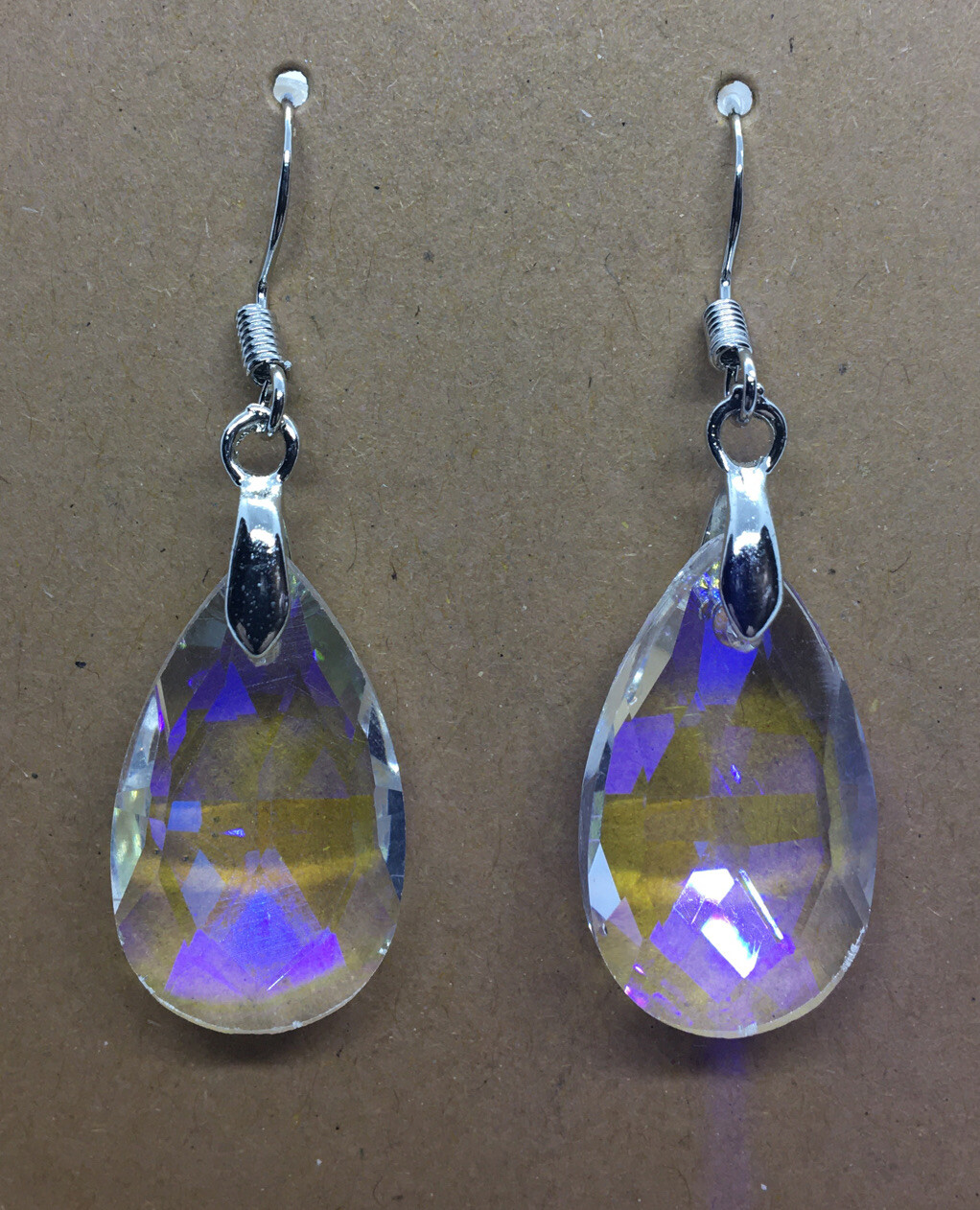 1 3/4 Inch Silver-tone Earring Teardrop Set Dangle Drop Hook New Free Ship 706