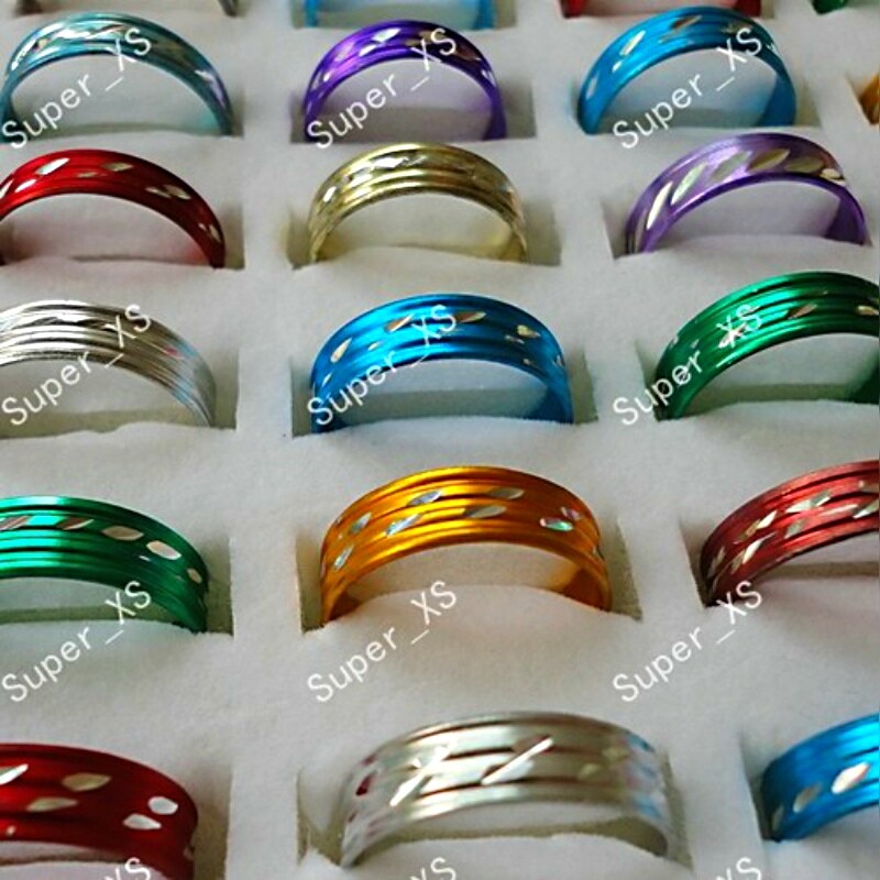 400Pcs Wholesale Lots Top Pretty Multicolor Women Aluminum Alloy Ring Jewelry