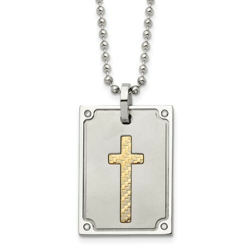 *BRAND NEW* Chisel Stainless Steel with 18k Yellow Gold Necklace SRN2132-24