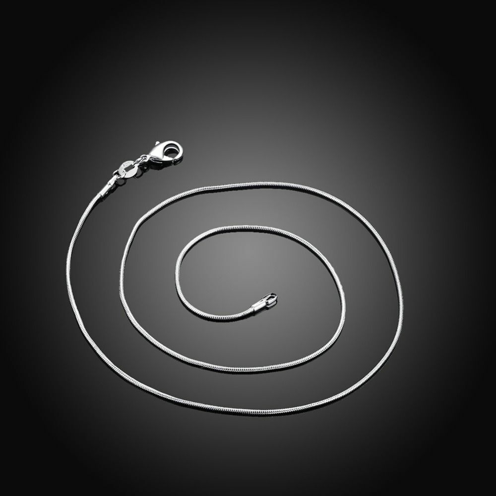 925 Sterling Silver Necklace Snake Chain Necklace .925 18″ Inch 1mm Jewelery