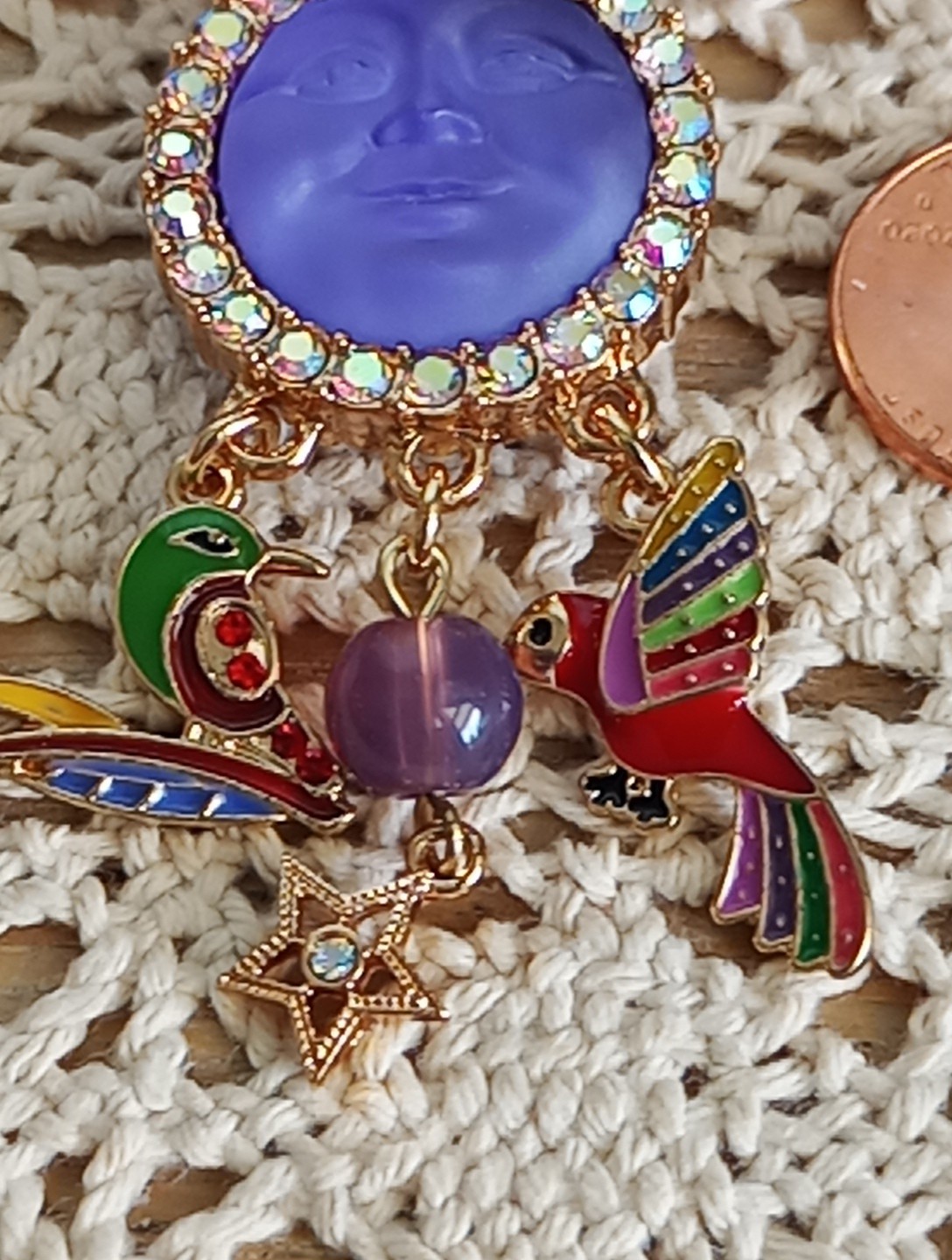 Kirks Folly Jewelry Double Sided Sea View Moon Necklace Women Gift