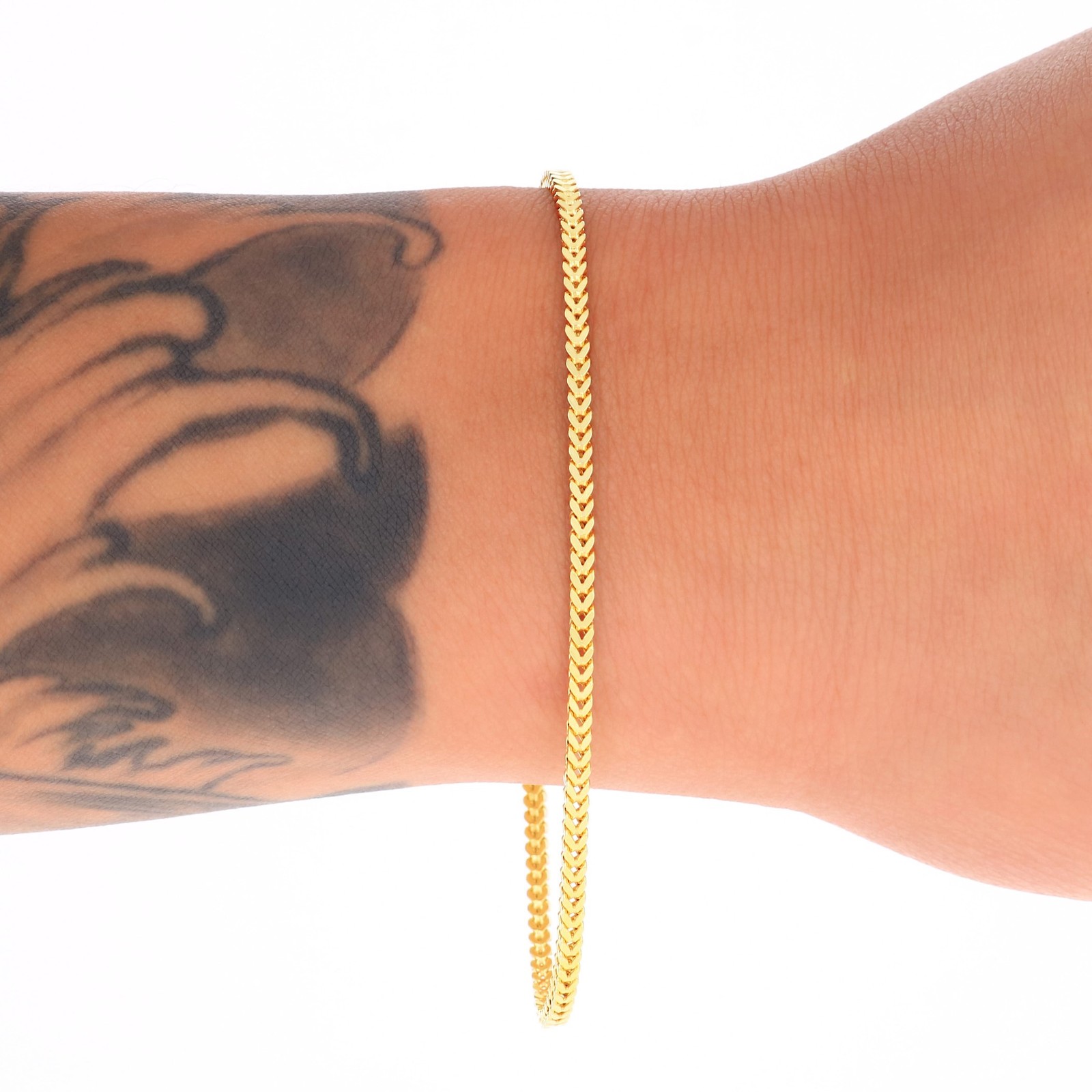 14k Yellow Gold 1.5mm-5mm Franco Box Bracelet Chain Men Women 7″ 7.5″ 8″ 8.5″ 9″
