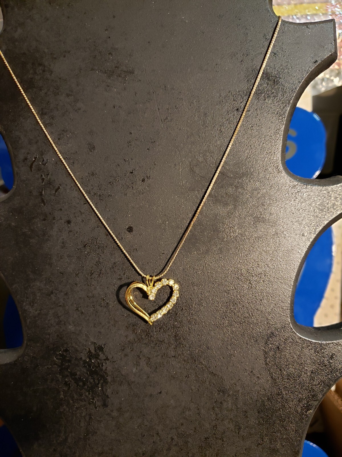 Unbranded Heart Crystal Gold Necklace Women 16″ Chain With Gift Bag