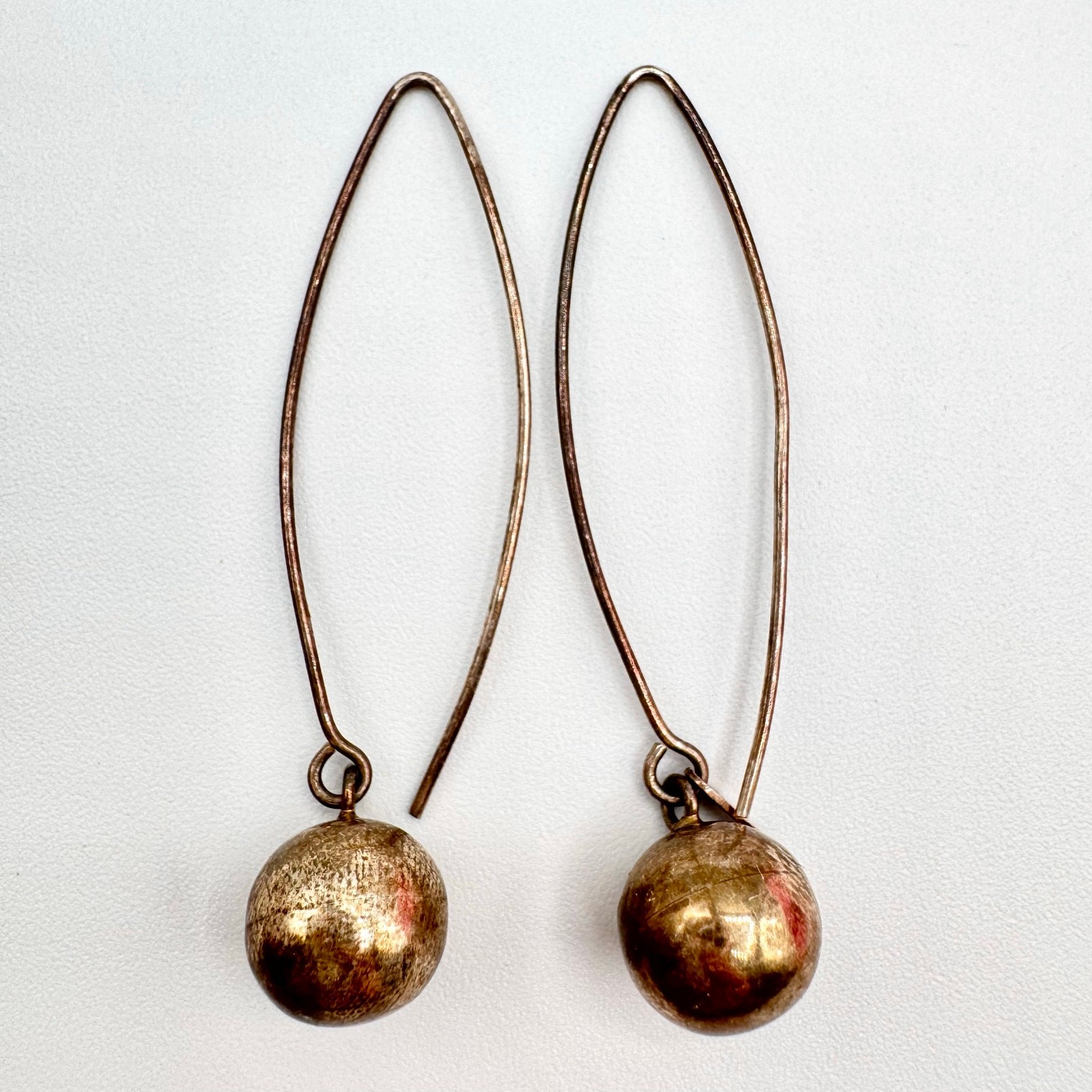 MEX 925 Sterling Silver Ball Threader Earrings Long Duster 2 1/2” Length 3.59 G