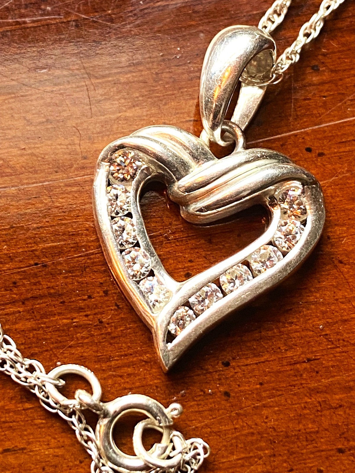 STERLING SILVER 925 HEART PENDANT AND Sterling Silver 18″ Necklace
