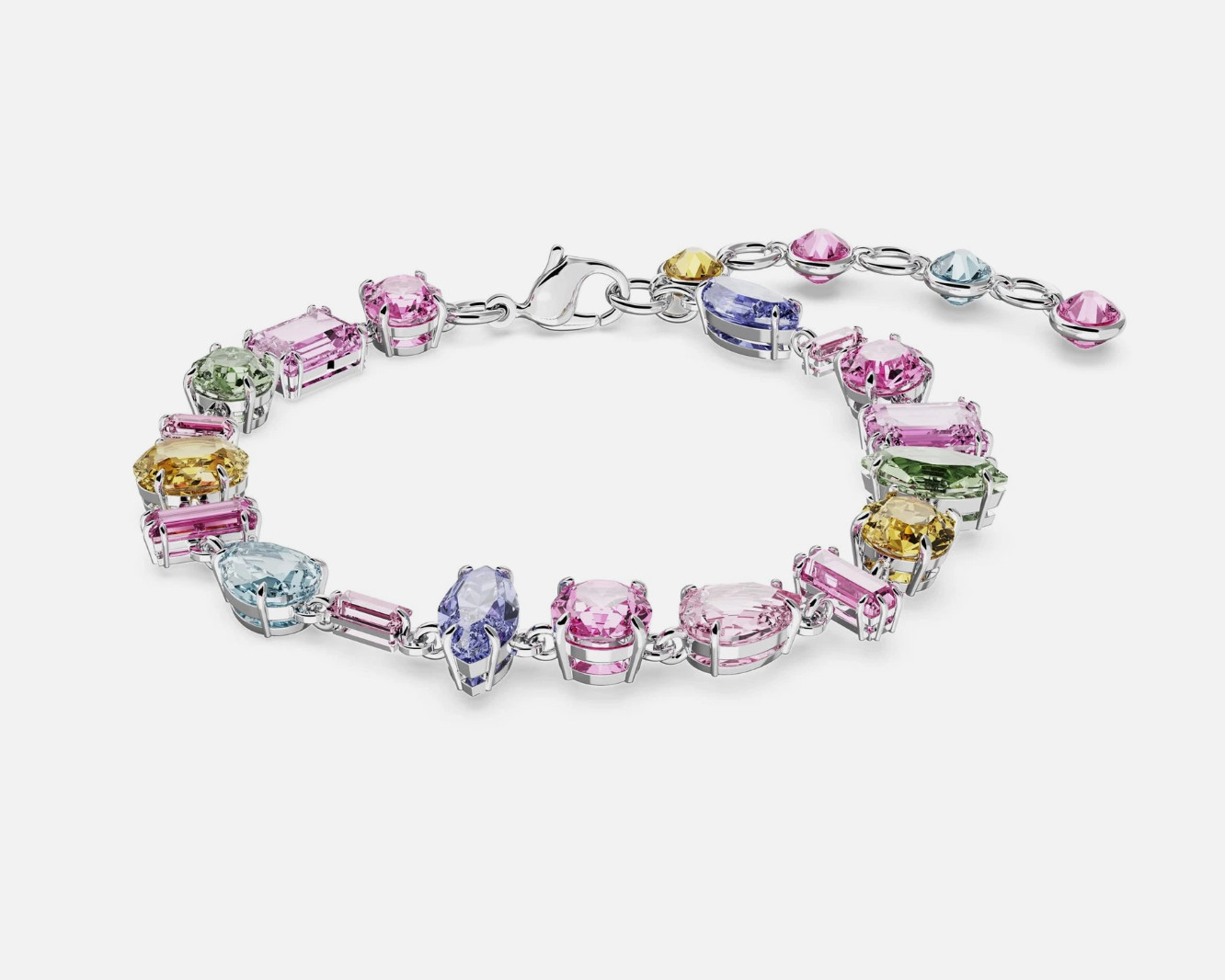 Swarovski Gema Bracelet Mixed Cuts Multicolored Rhodium Plated 5656427 NEW