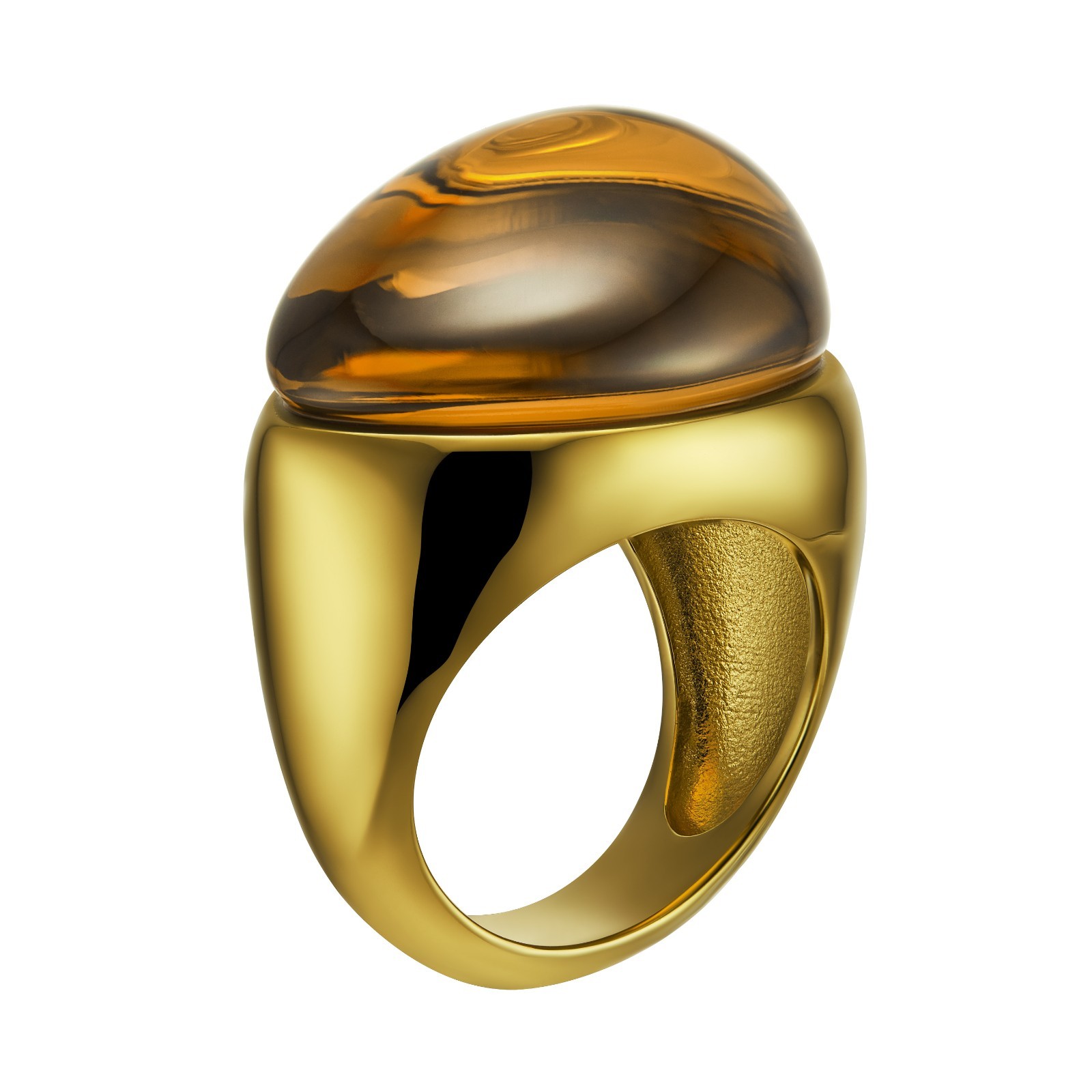 Baccarat Galea 18k Gold Vermeil Sterling Silver Honey Crystal Ring 2805639
