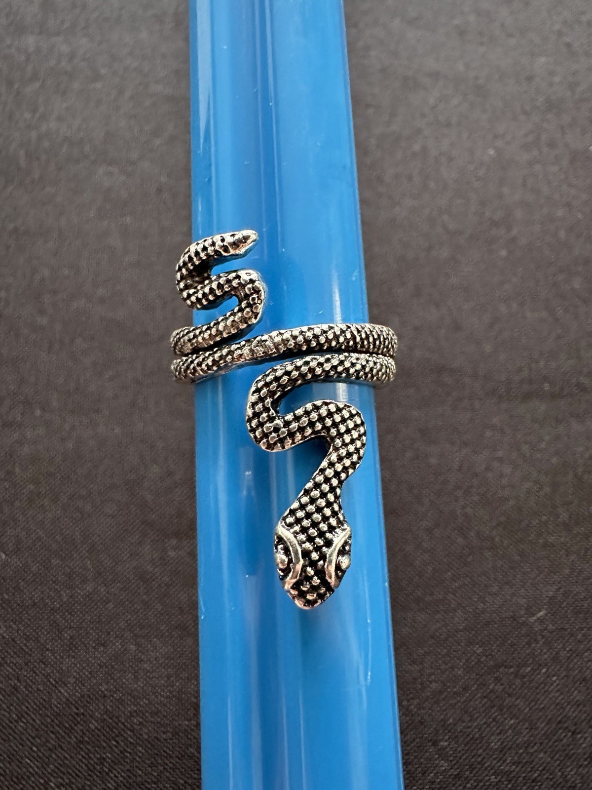 3 Three Snake Gothic Halloween Silver Tone Metal Adjustable Rings Intertwined