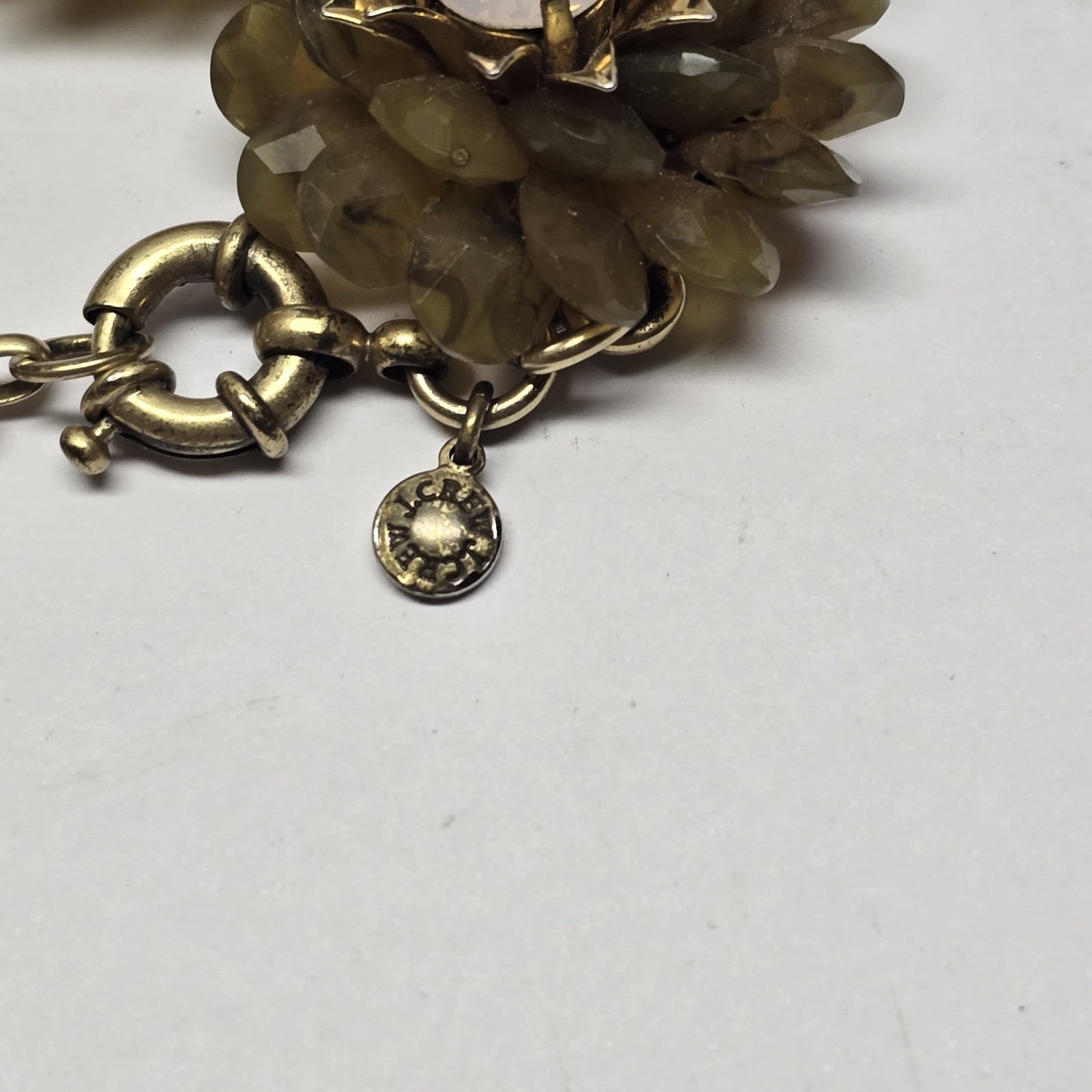 Beautiful J. Crew 3D Flower Link Bracelet Gold Tone 8″