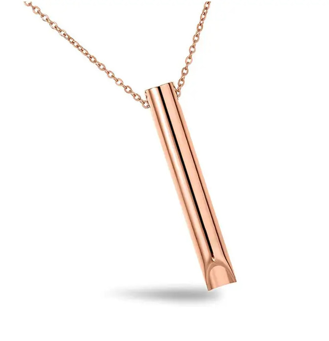 Rose Gold Anti Anxiety Breathing Necklace Meditation Tool Stress Relief,Relaxing