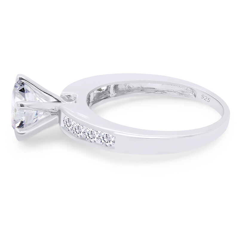 2.84 Ct Engagement Wedding Ring Simulated Diamond 14k White Gold Plated Silver
