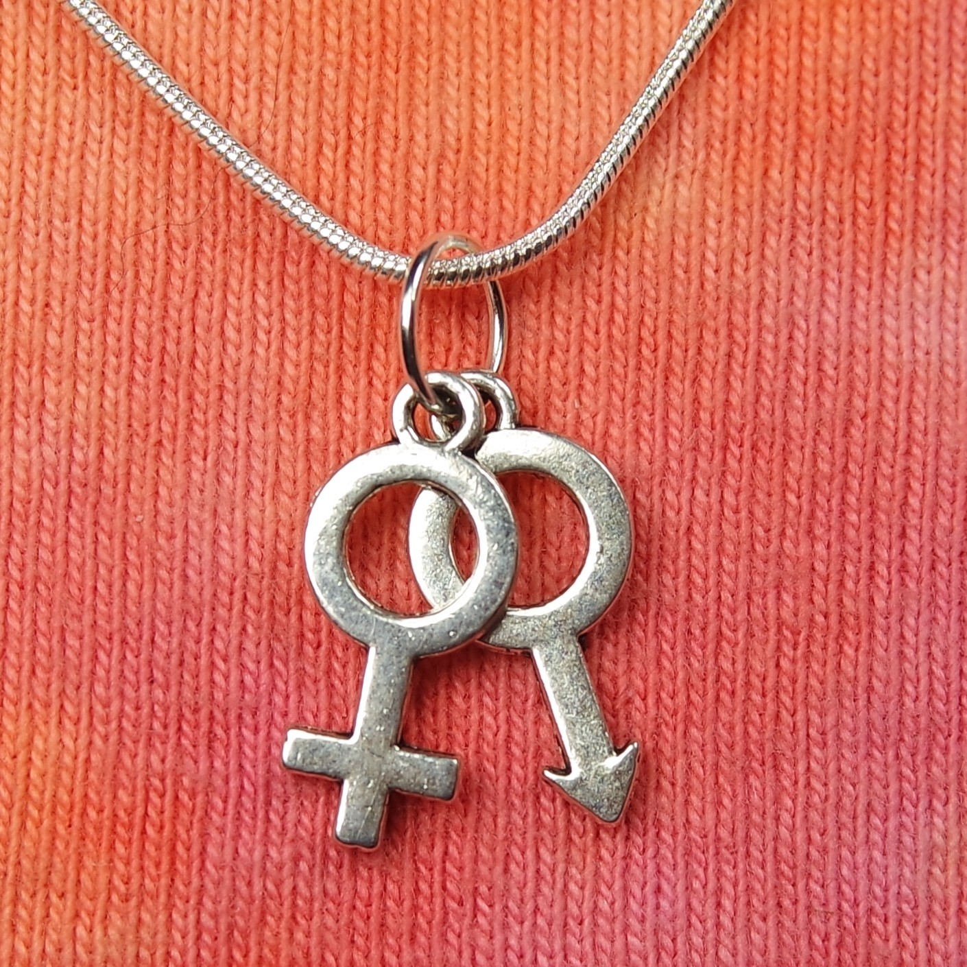 Male+Female Venus+Mars Necklace Pick 16-36″ Sex Sign Love Marriage Double Charms