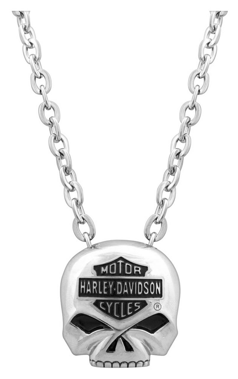Harley-Davidson Men’s Stainless Steel Willie G Skull Necklace 213 / HSN0024