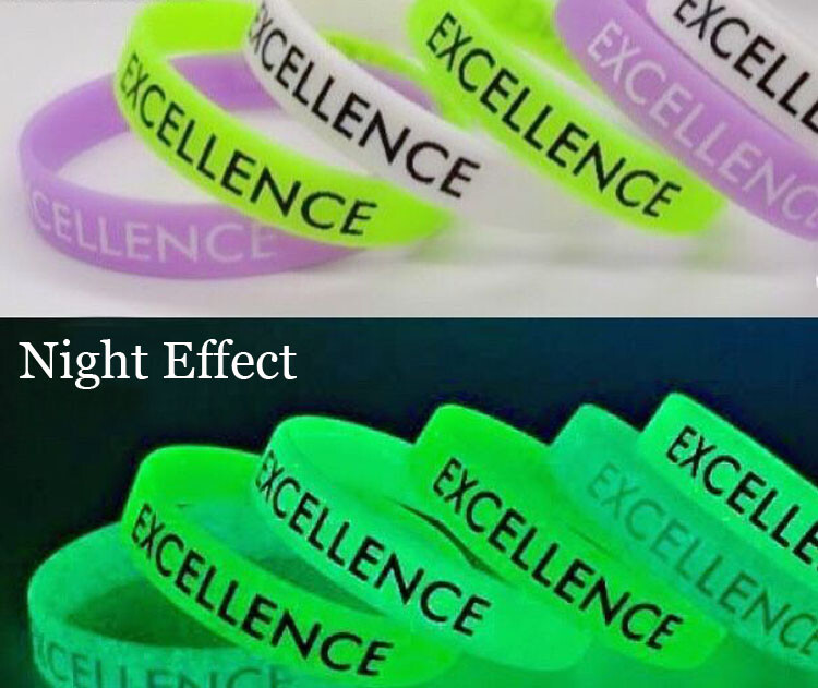 Custom Silicone Wristbands Personalized Name Slogan Glow Bracelets Events Gift