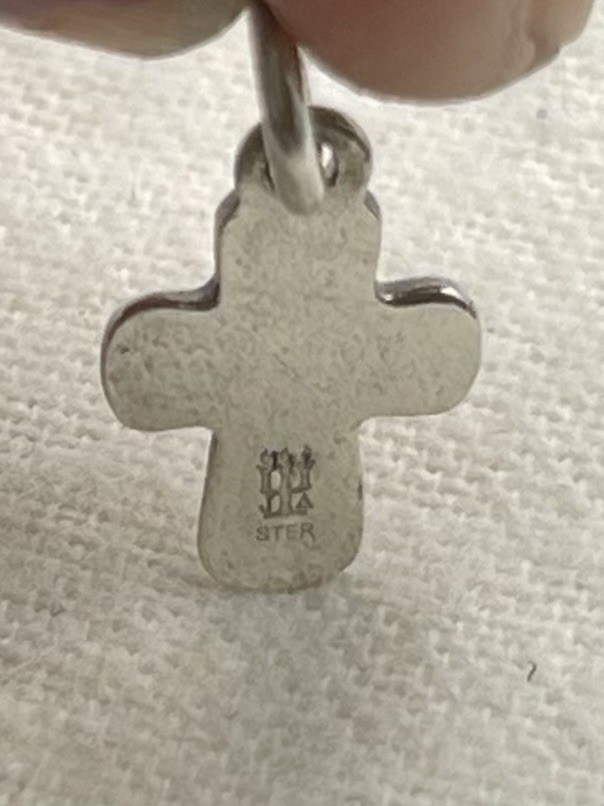 Retired James Avery Small Cross Charm Uncut Loop Sterling Silver