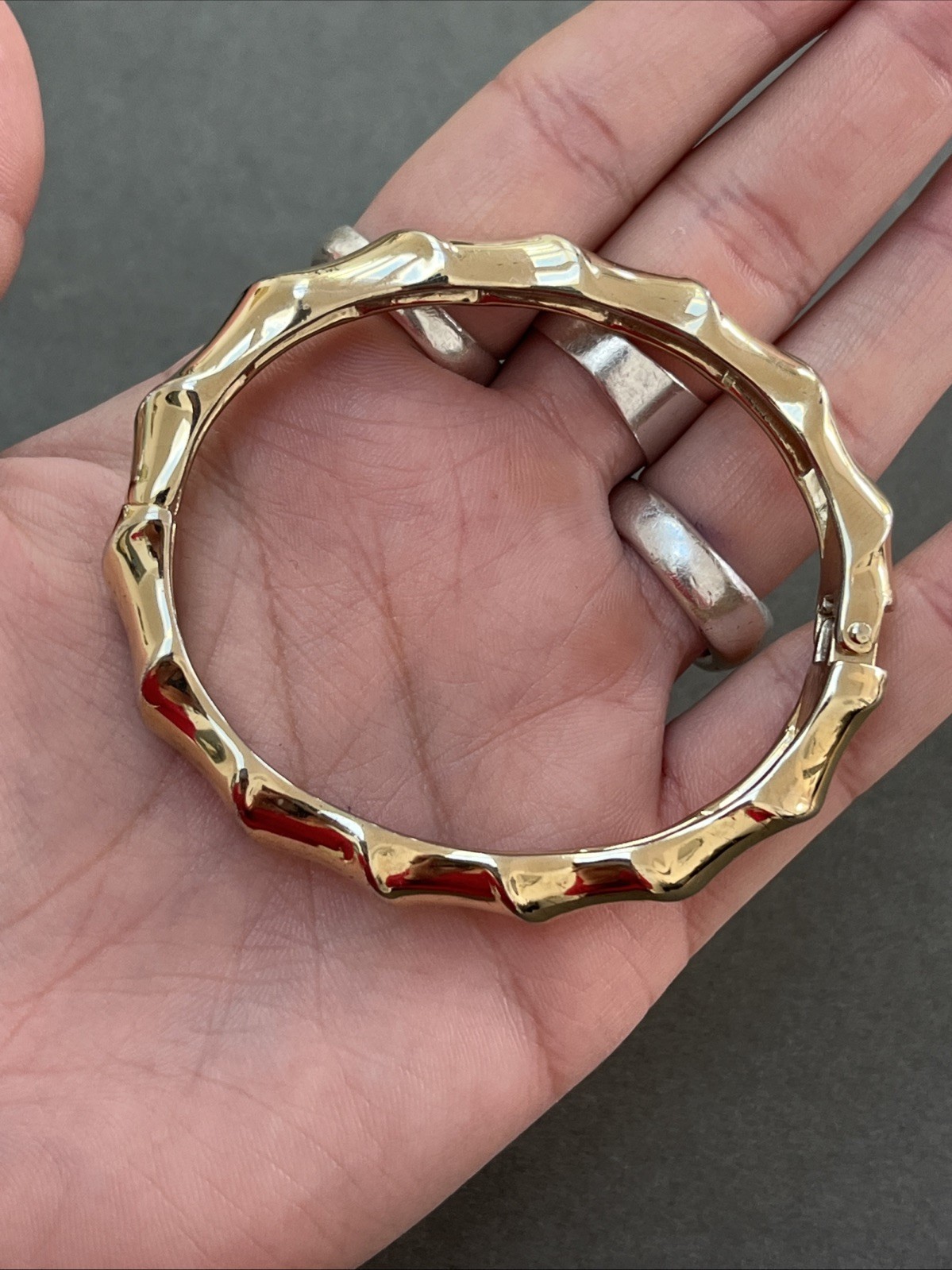 Vintage Gold Plated Bamboo Design Bangle