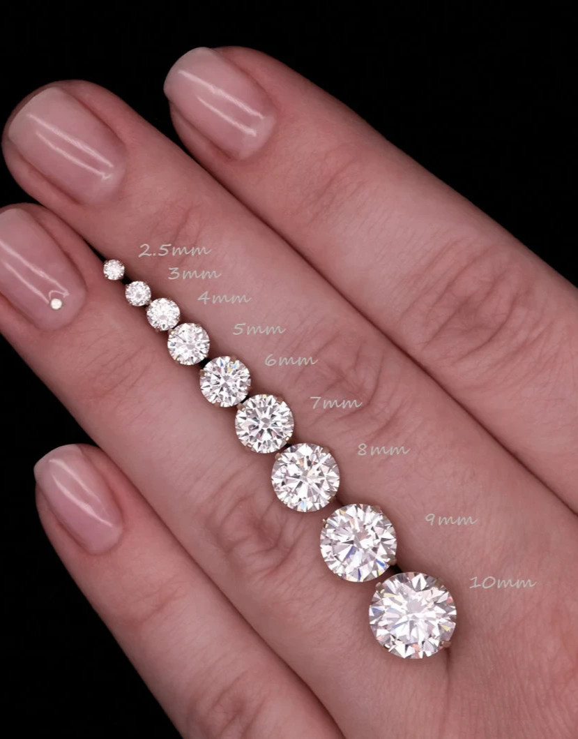 2.5mm To 10mm Round Cut Daily Wear Womens Lab Created Diamond 925 Silver