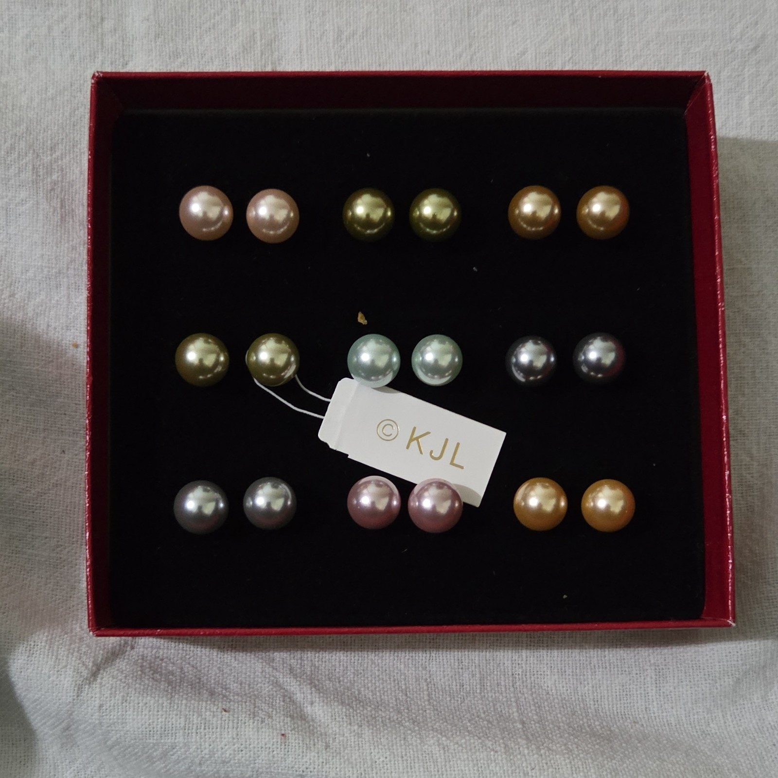 KJL by Kenneth Jay Lane Multicolor Simulated Pearl Round Stud Earrings