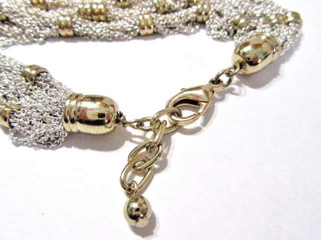 SHIMMERY SILVER TONE MULTISTRAND FASHION BRACELET CONTEMPORARY SHIMMERY