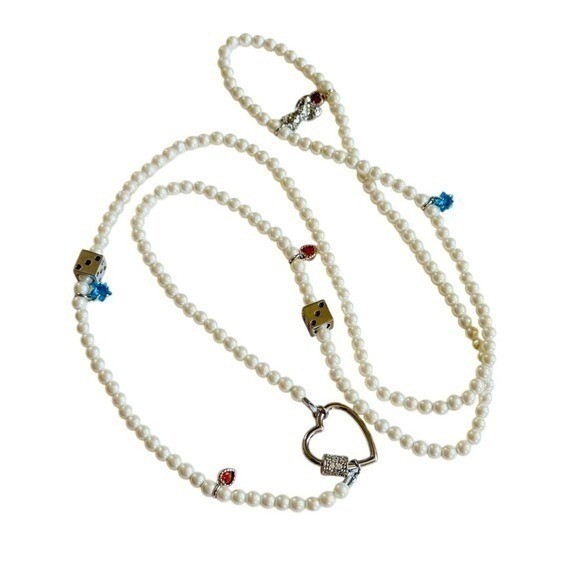 Dalmata Amore Estivo Chain Necklace Heart dice Bear freshwater pearl Sterling