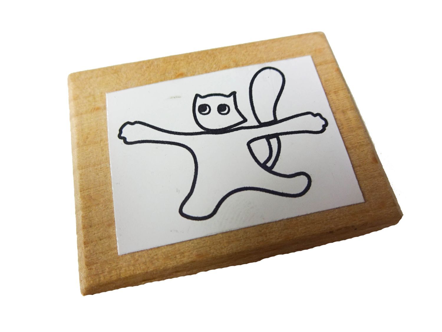 Stamp Motif Stamp Kalle Fux Cat Kitten Wood Handmade 3 5x2cm