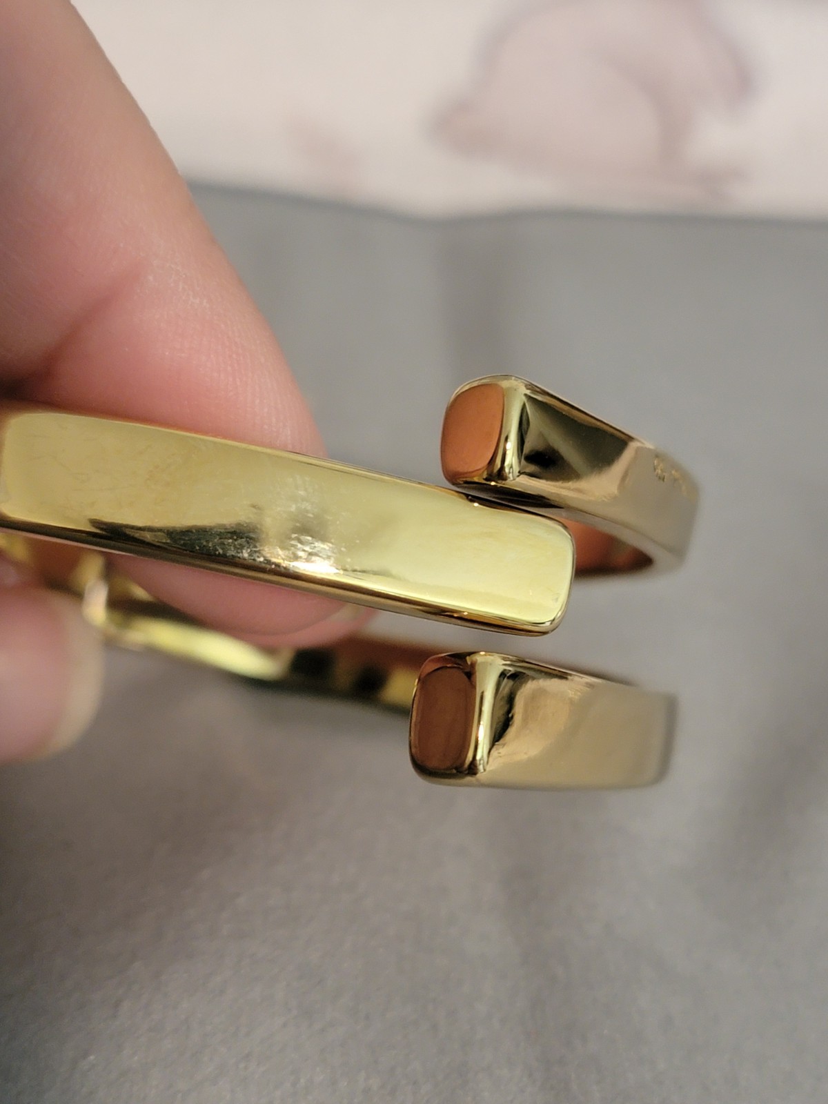 UNO de 50 ‘SER ORIGINAL’ 18k Gold Plated Rigid Hinged Bracelet $270