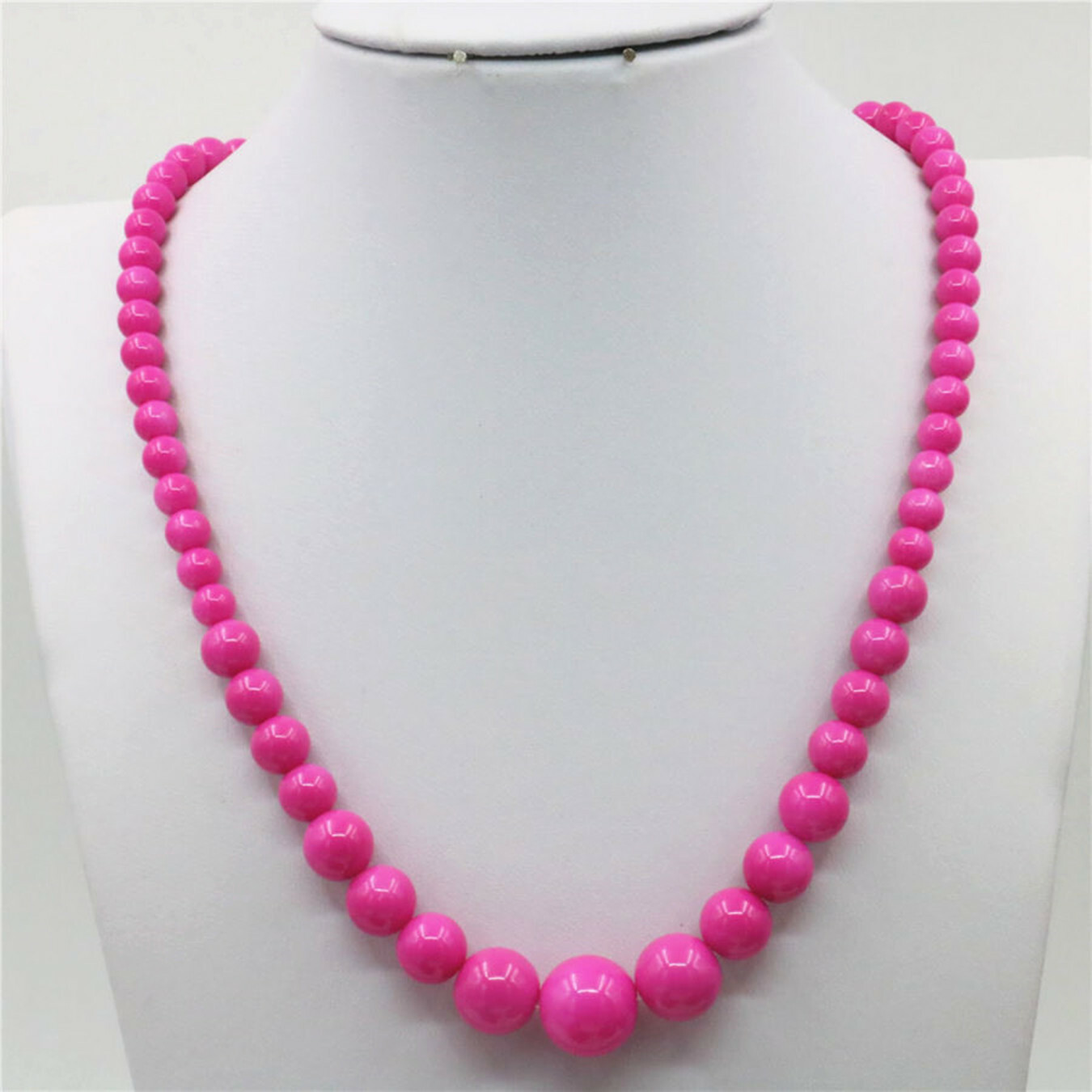 Natural 6-14mm Pink Sugilite Round Gemstone Beads Necklace 18″ AAA++