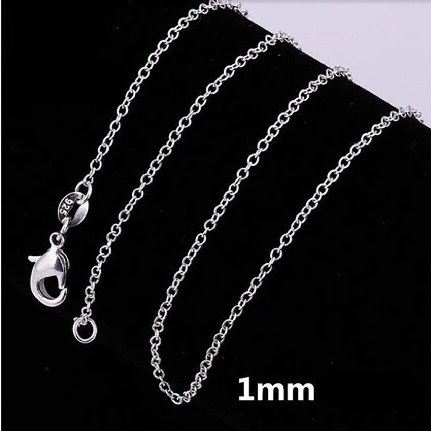 10PCS wholesale 925 sterling solid silver 1MM 16-30inch snake chain necklace