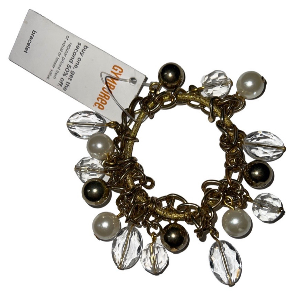 Gymboree girls Bead and chain Dangle Drop Charm Bracelet Expandable New