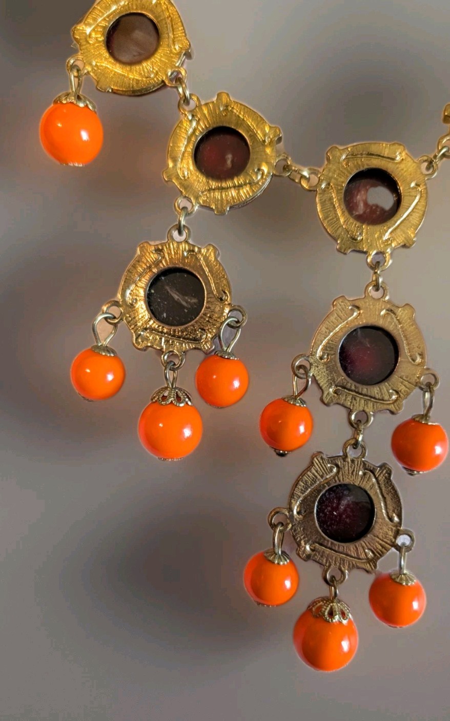 Beautiful Eye Catching Orange Formal, Casual, And Perfect Homecoming Necklace
